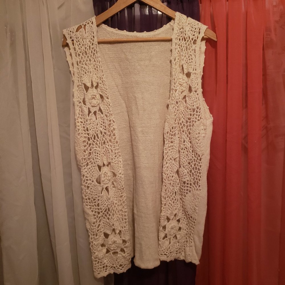 White Crochet Vest